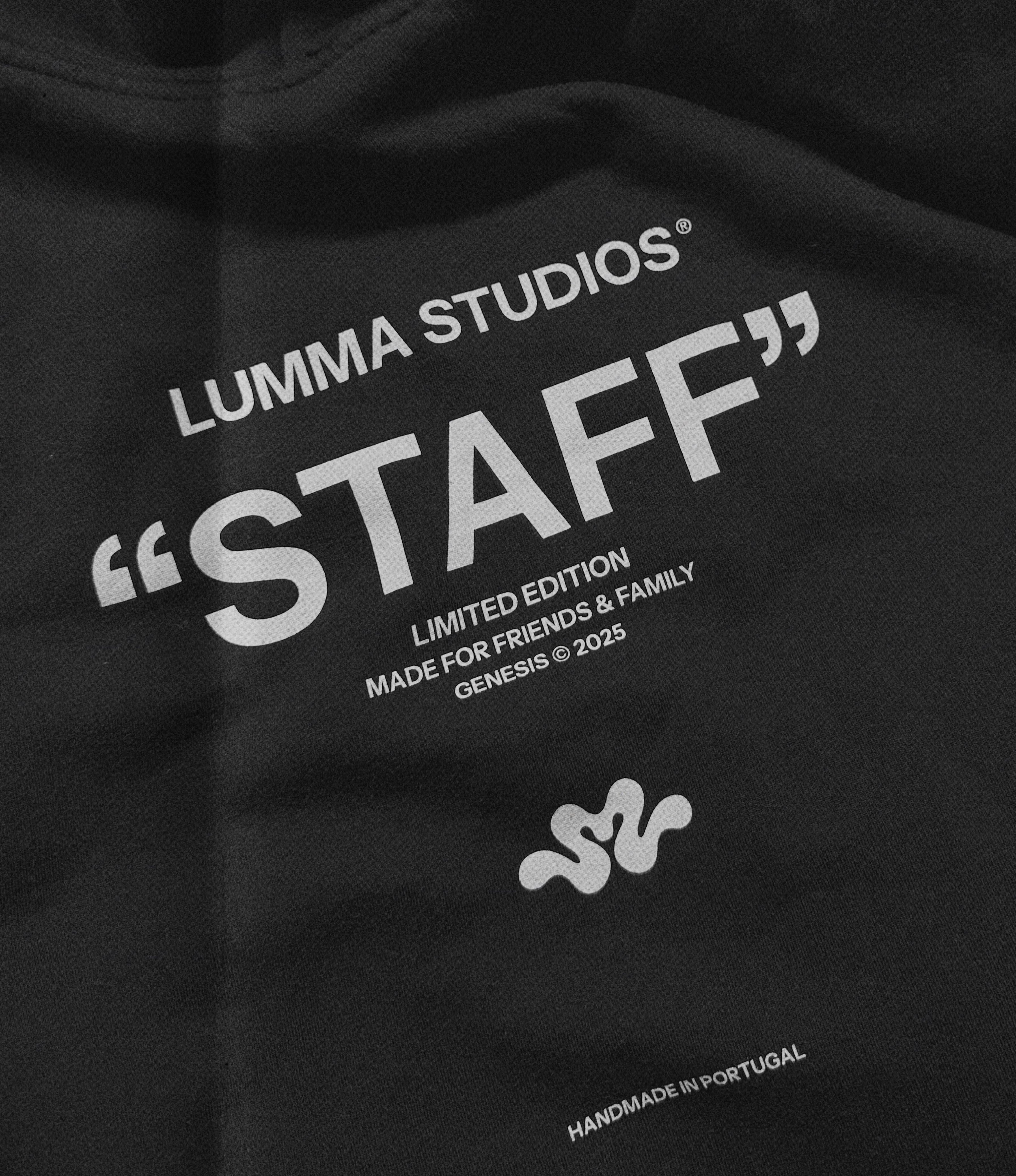 Black shirt with 'Lumma Studios Staff' text and logo