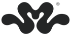 Black abstract logo on a white background