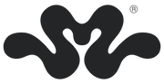 Black abstract logo on a white background