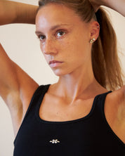 BLUSH® Cropped Velvet-Skin Rib Tank Obsidian Beauty