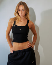 BLUSH® Cropped Velvet-Skin Rib Tank Obsidian Beauty