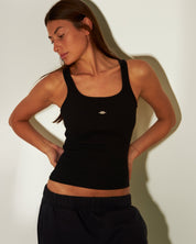 BLUSH® Long Velvet-Skin Rib Tank Obsidian Beauty