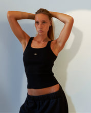BLUSH® Long Velvet-Skin Rib Tank Obsidian Beauty