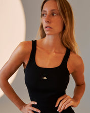 BLUSH® Long Velvet-Skin Rib Tank Obsidian Beauty