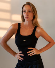 BLUSH® Long Velvet-Skin Rib Tank Obsidian Beauty