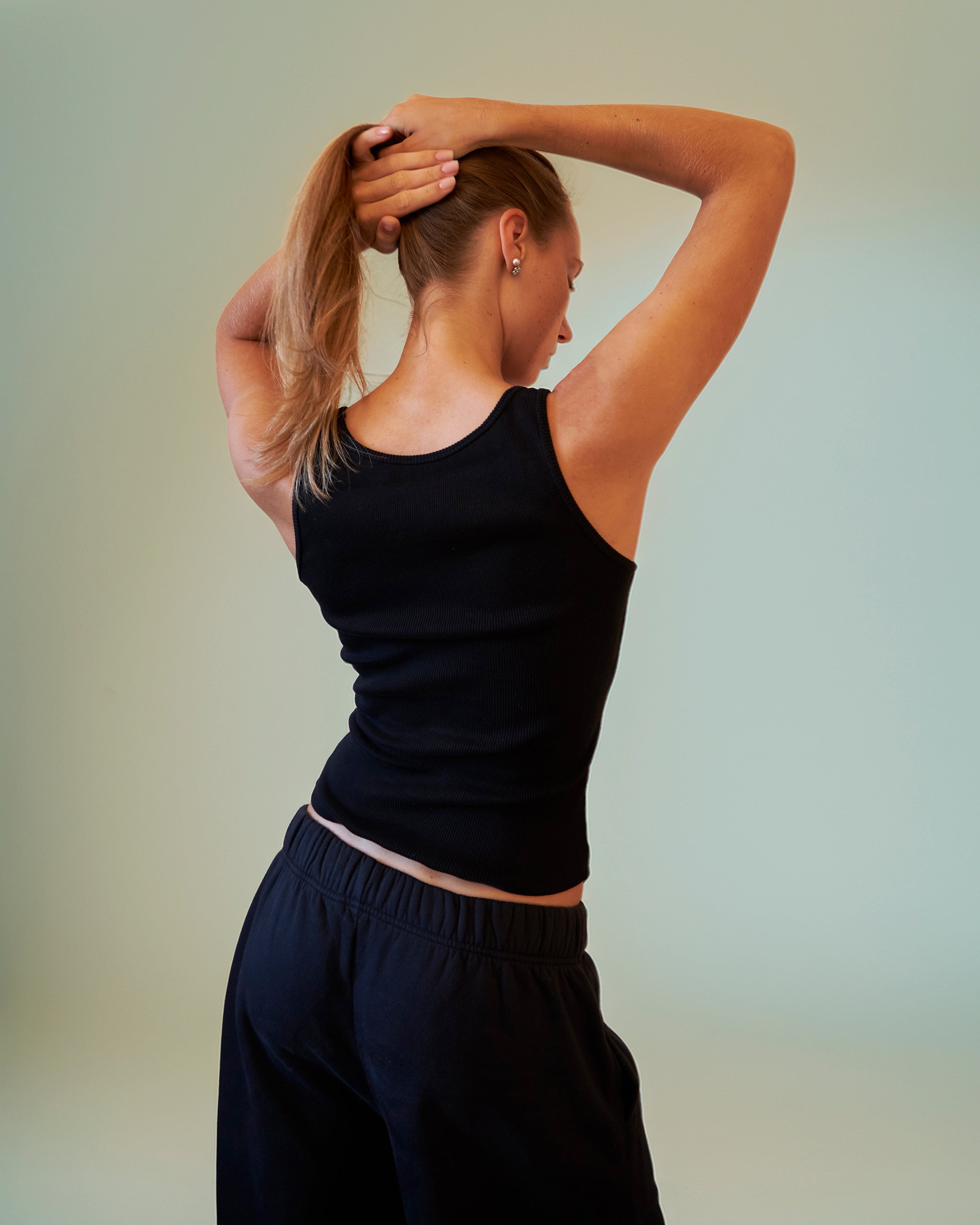 BLUSH® Long Velvet-Skin Rib Tank Obsidian Beauty